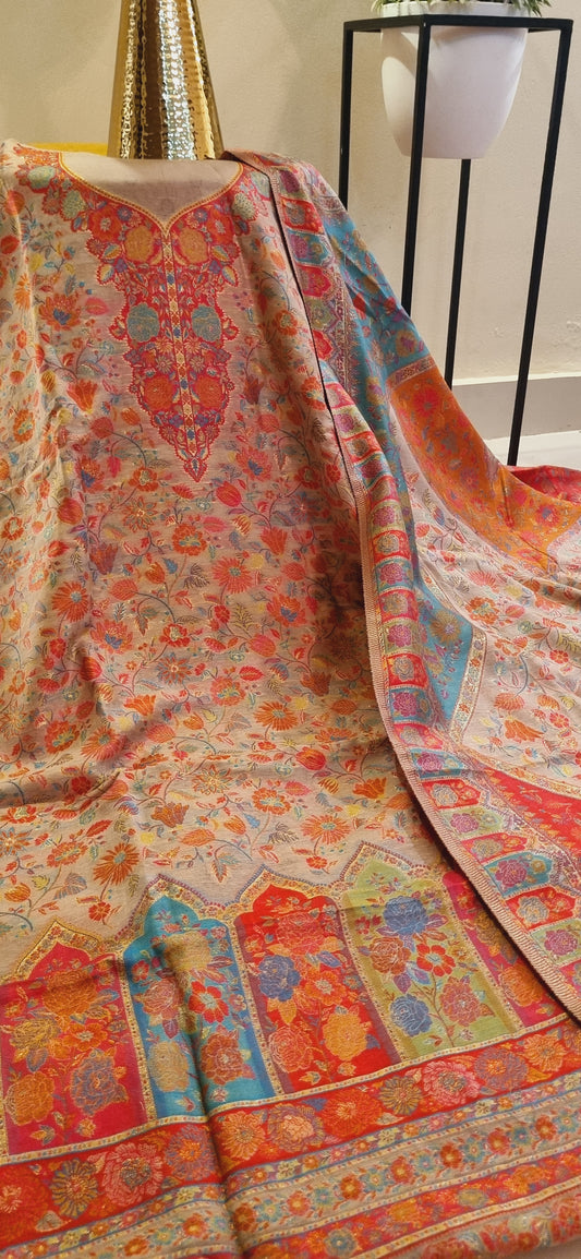 Silk kaani suit
