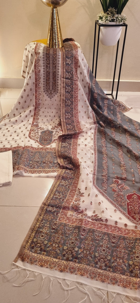 Silk kaani suit