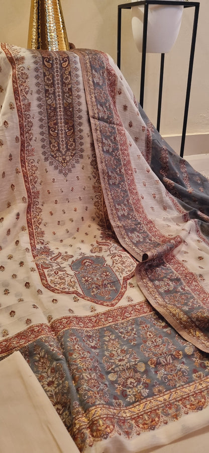 Silk kaani suit