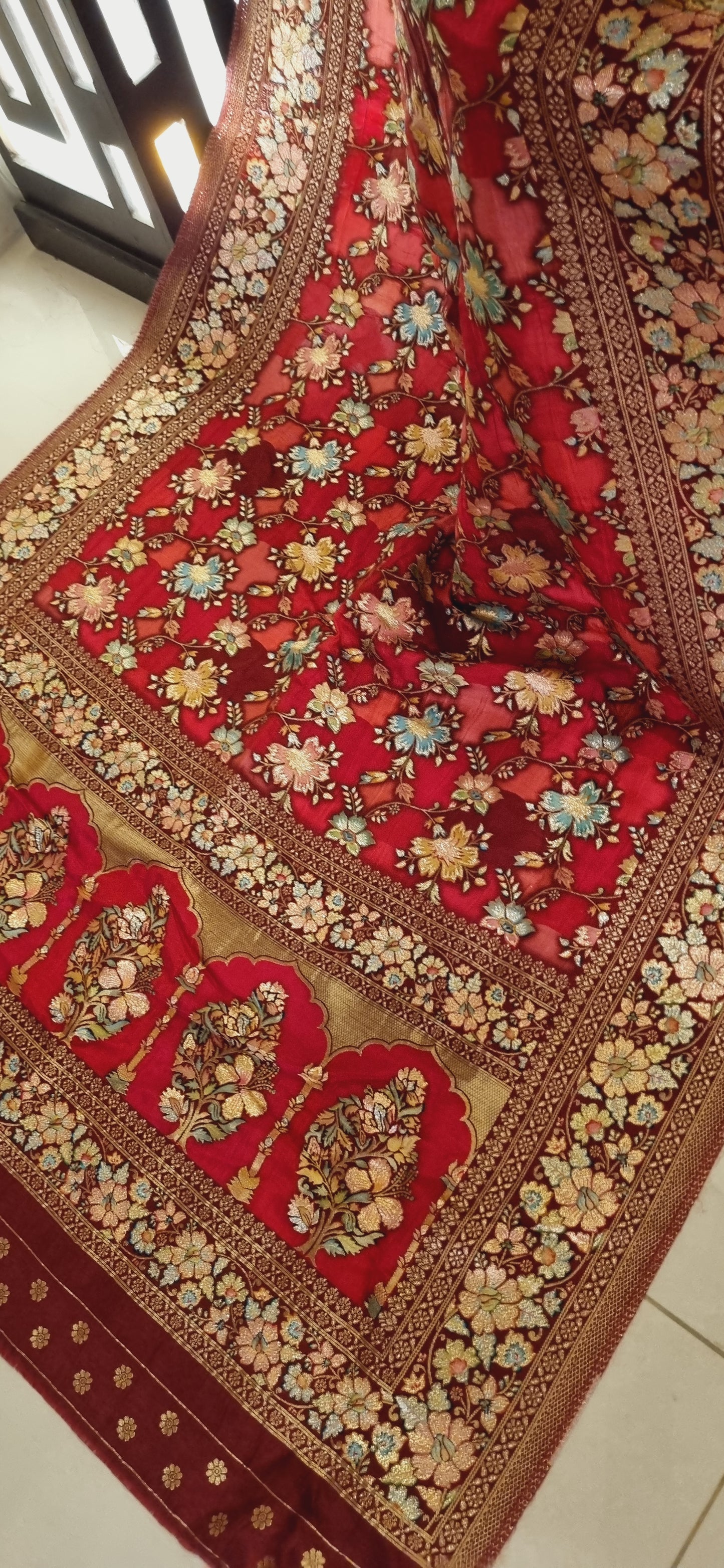 Meenakari silk dupata