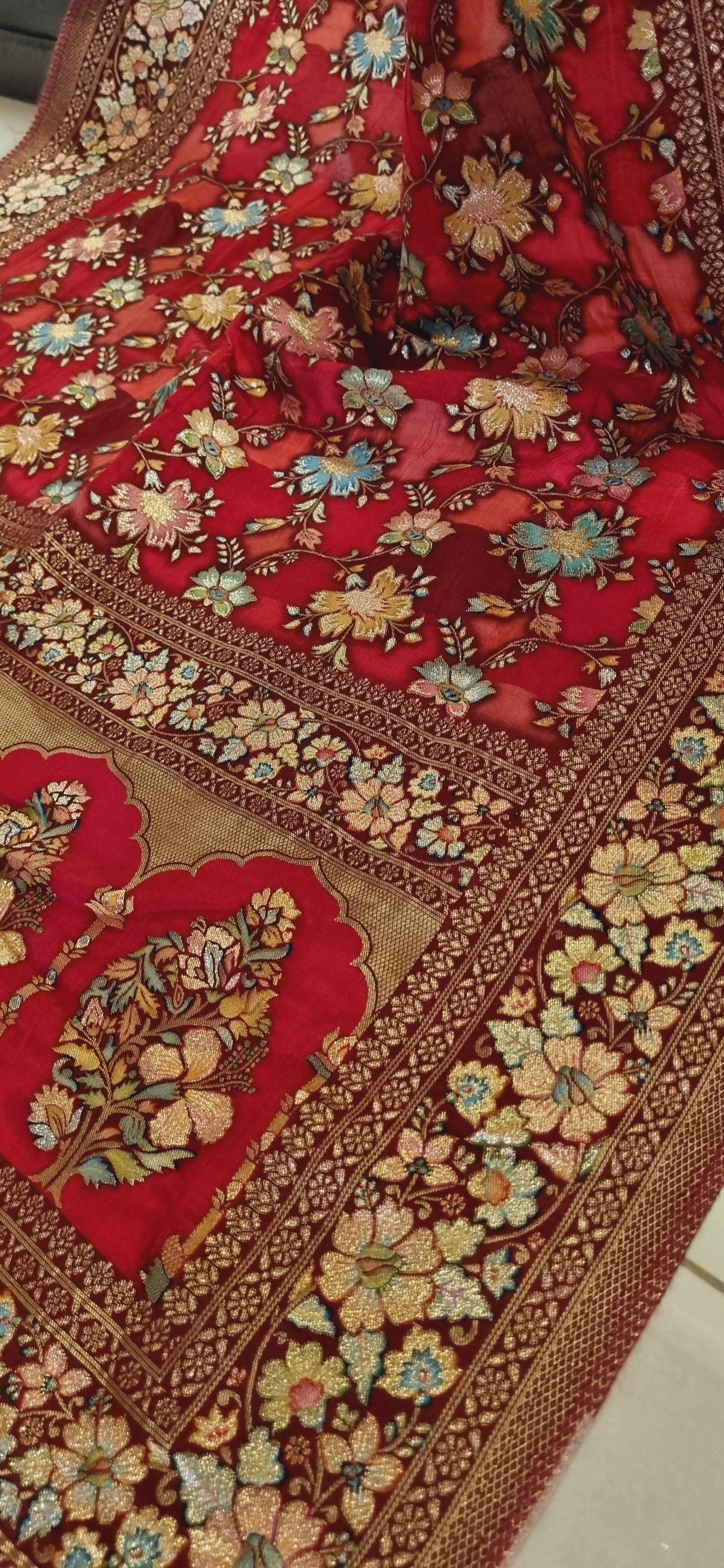 Meenakari silk dupata