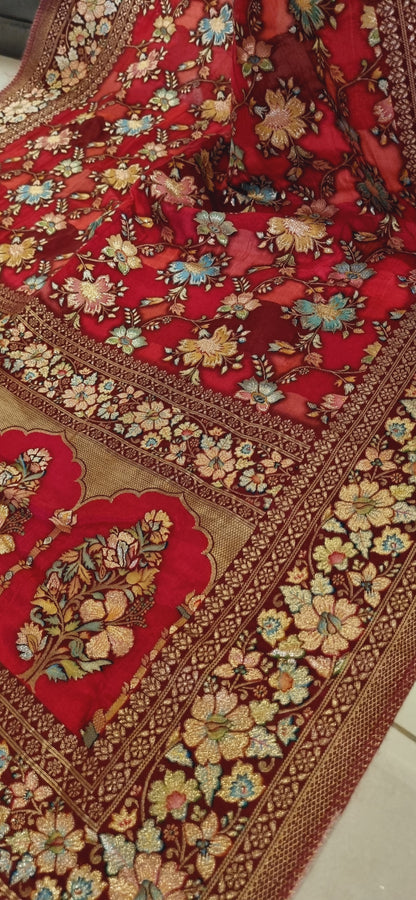 Meenakari silk dupata