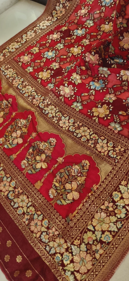 Meenakari silk dupata
