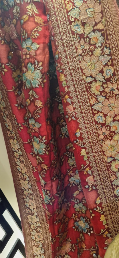 Meenakari silk dupata