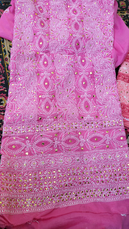 Chikankari shirt : mukaish work