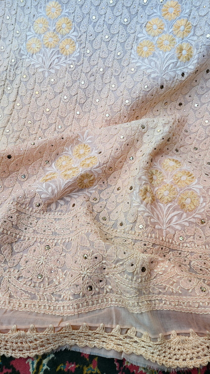 Chikankari shirt: Mukaish work