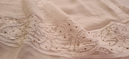 Chikankari kamdani Chiffon suit