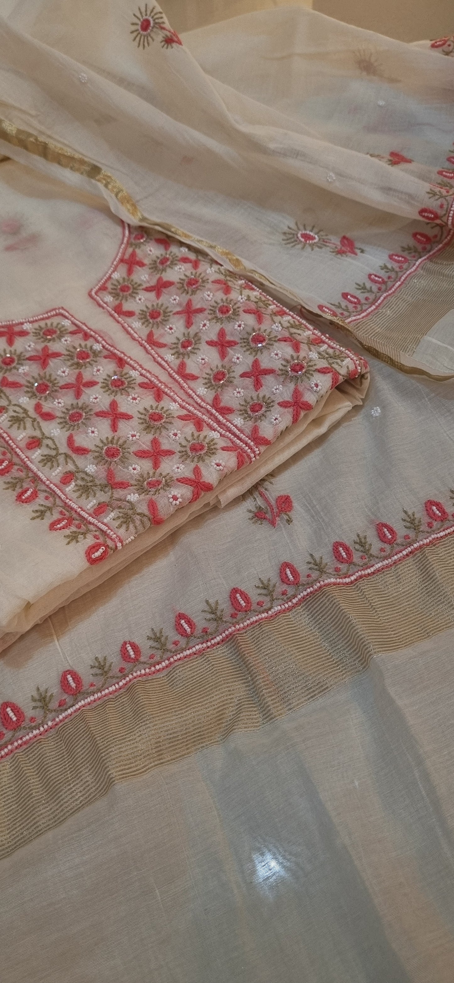 Mul chanderi suit