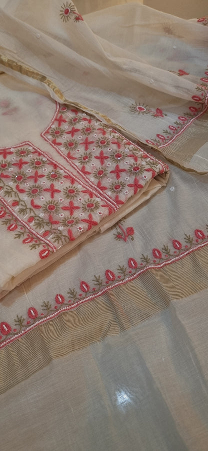 Mul chanderi suit