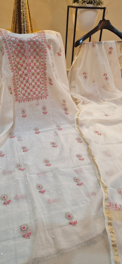 Mul chanderi suit