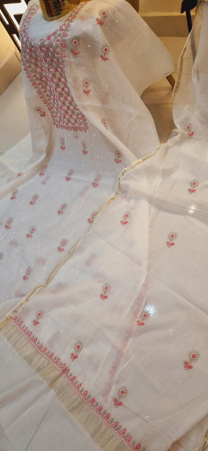 Mul chanderi suit