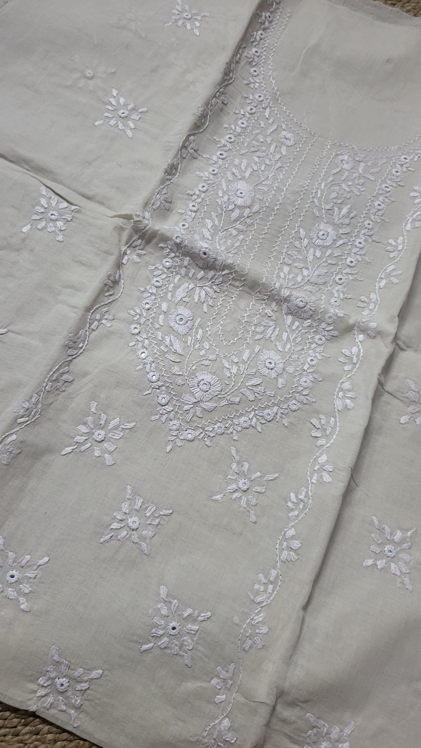 Hand embroidered: lawn shirt