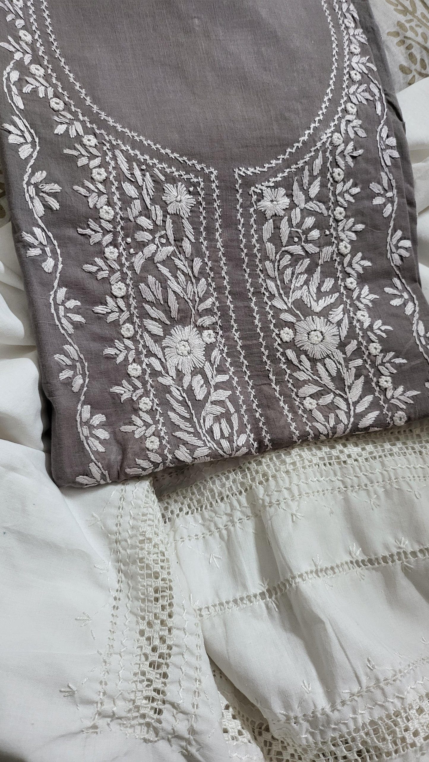 Hand embroidered: lawn shirt