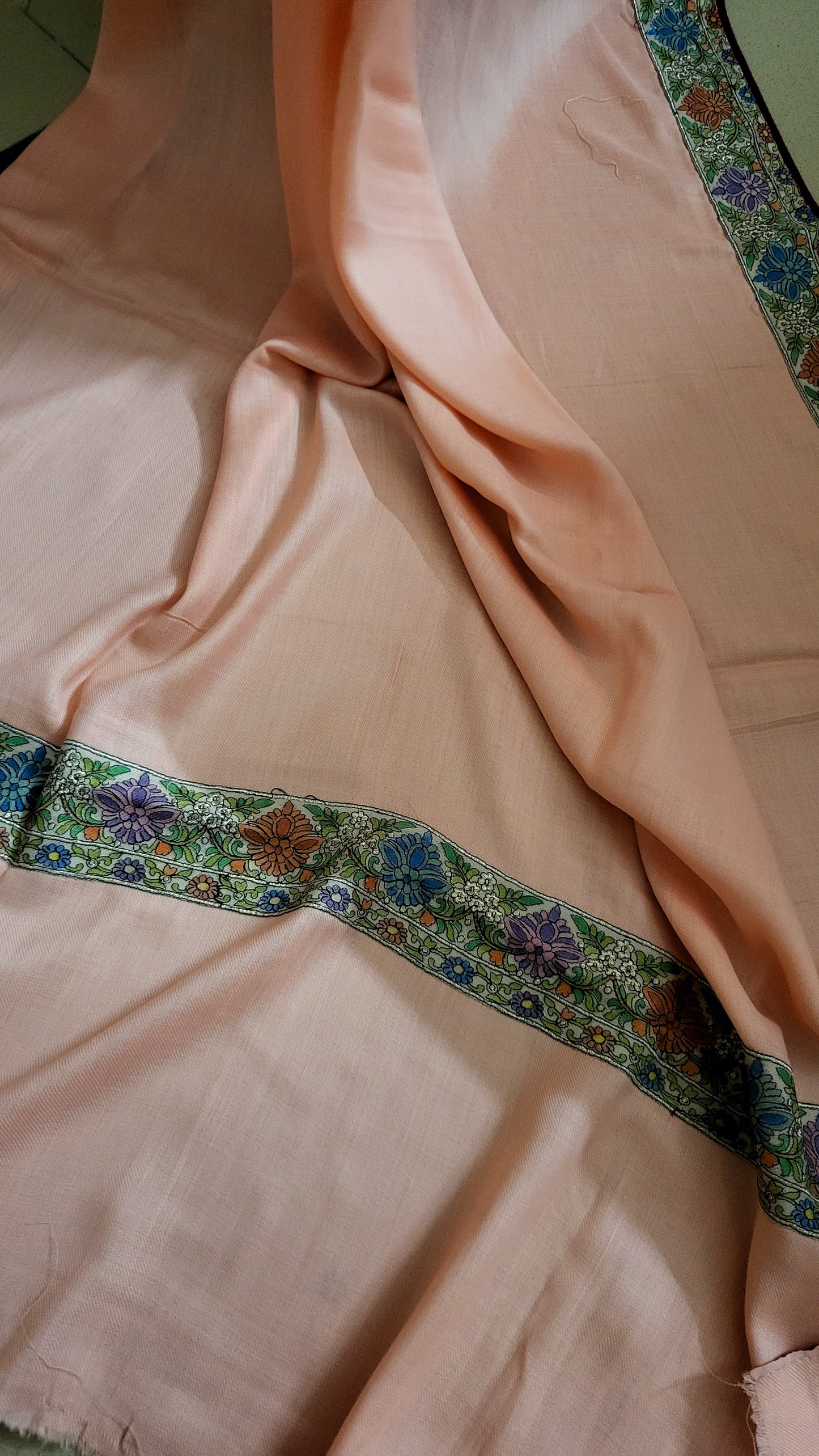Kalamkari border shawl : pashmina