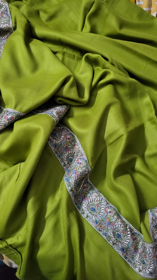 Kalamkari border shawl : pashmina