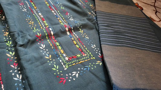 Khaddar suit : Hand Embroidered