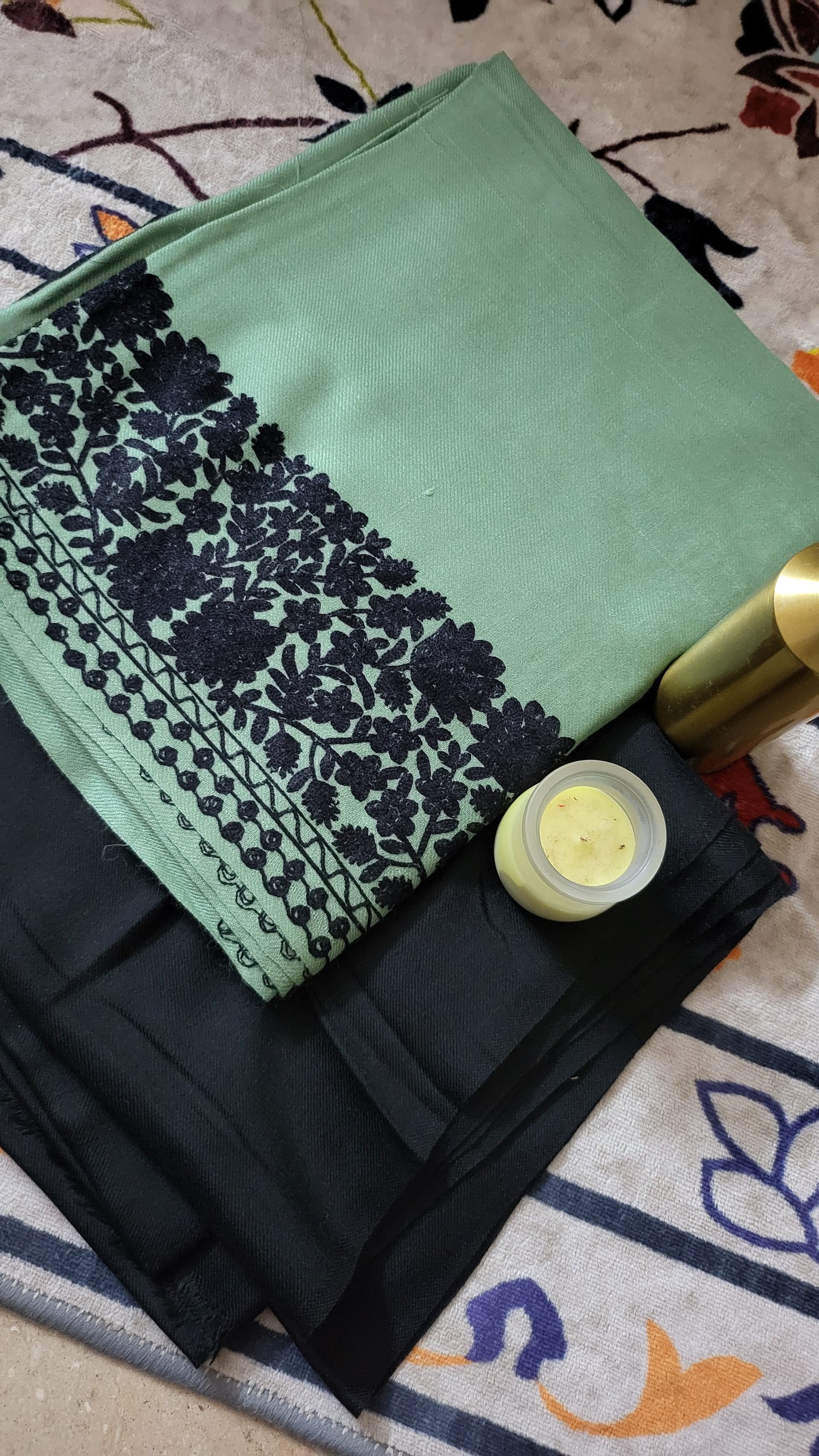 Sage green: shawl suit