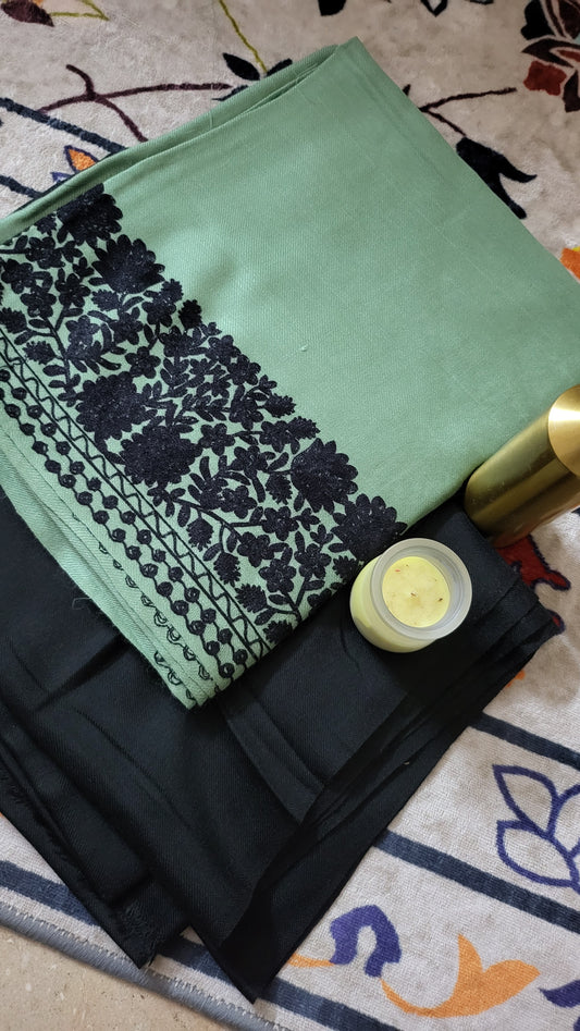 Sage green: shawl suit