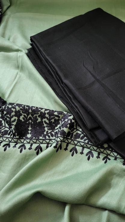 Sage green: shawl suit