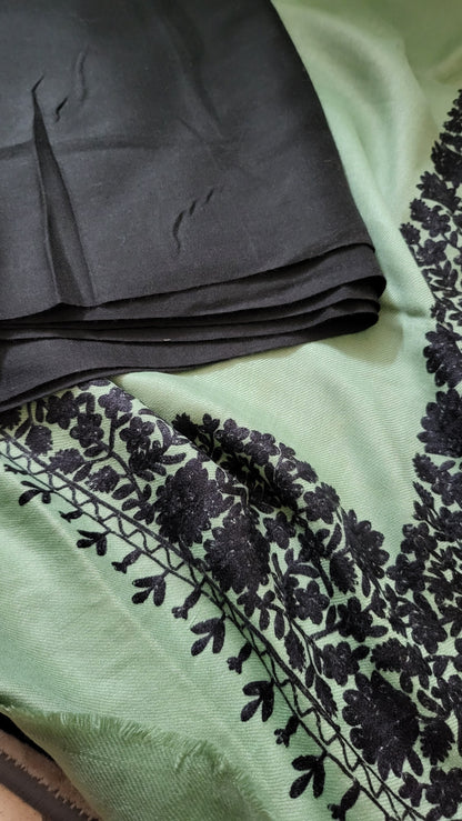 Sage green: shawl suit