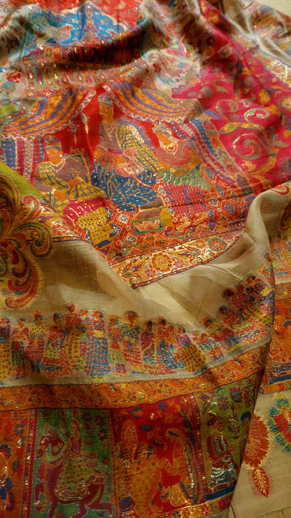 Silk kaani shawl : Mughal theme