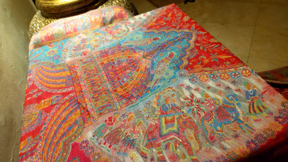 Silk kaani shawl : Mughal theme