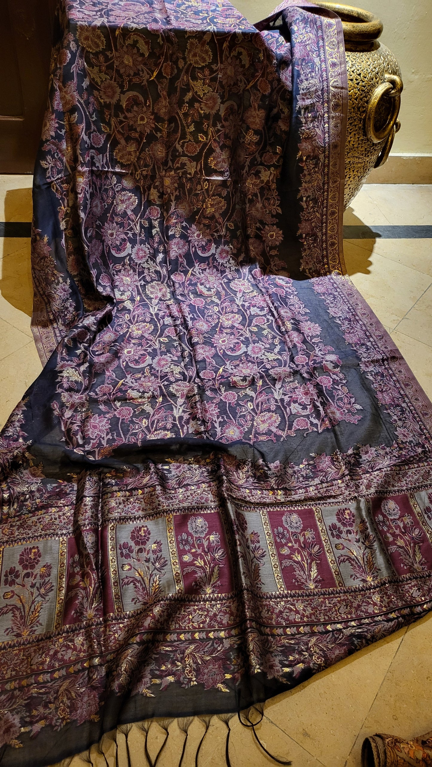 Purple magic: silk kanni shawl