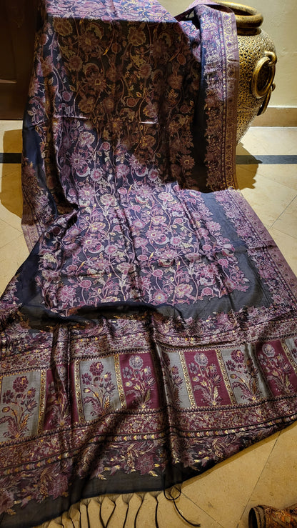 Purple magic: silk kanni shawl