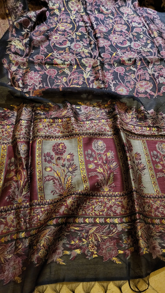 Purple magic: silk kanni shawl