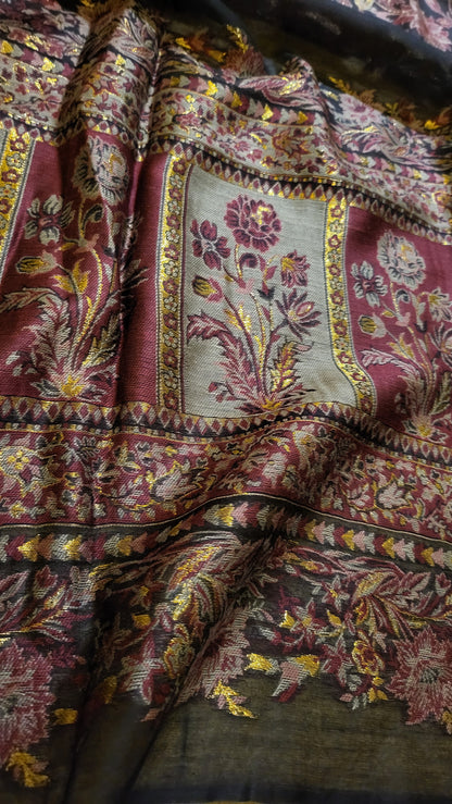 Purple magic: silk kanni shawl