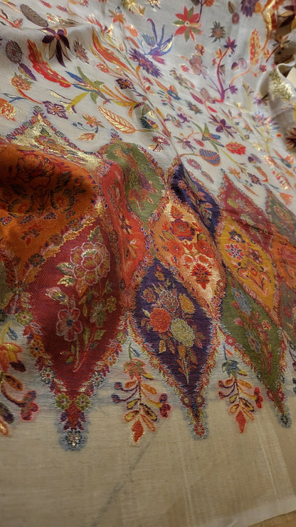 Peacock Silk kaani : shawl