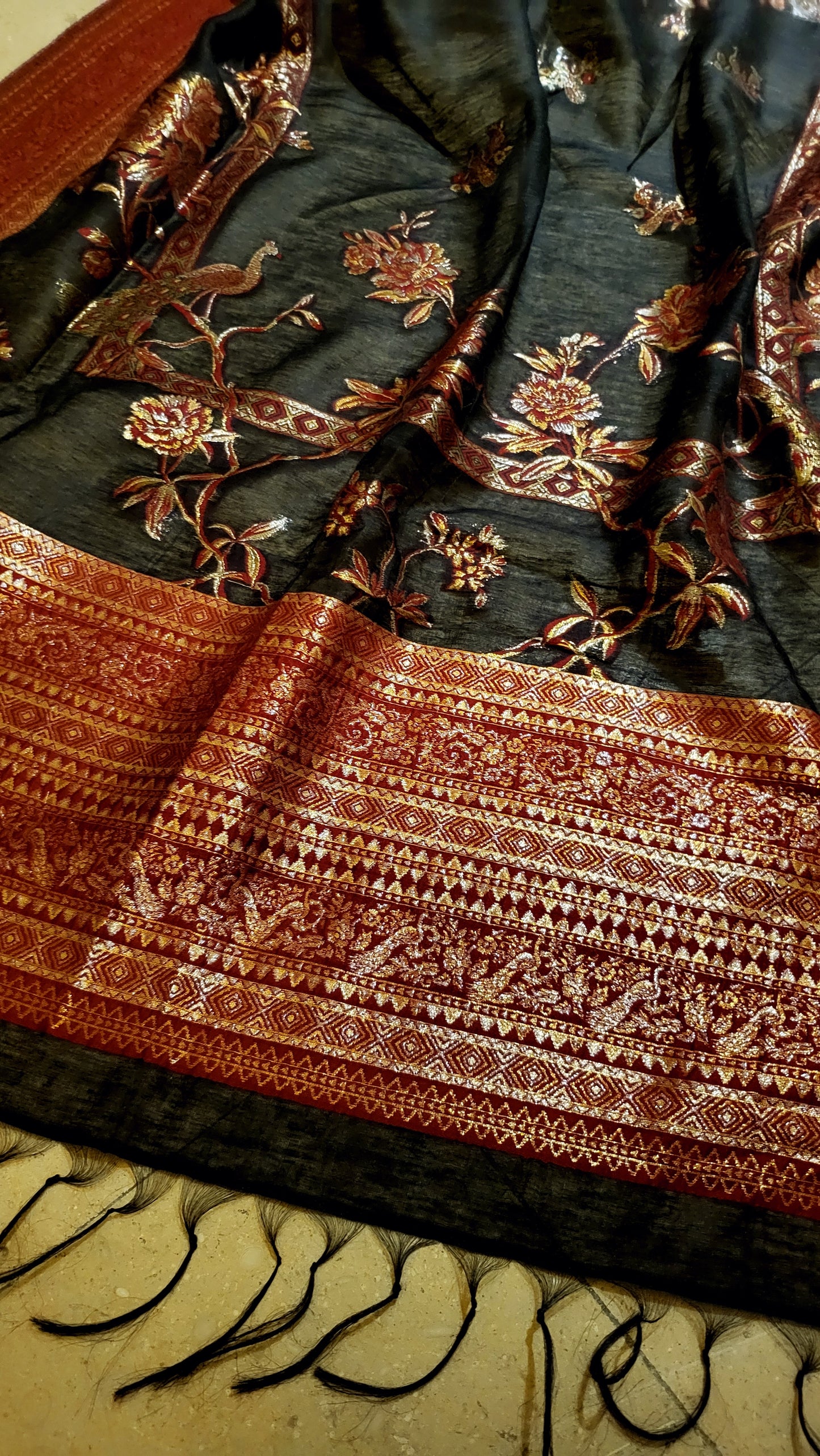 Peacock Silk kaani : shawl