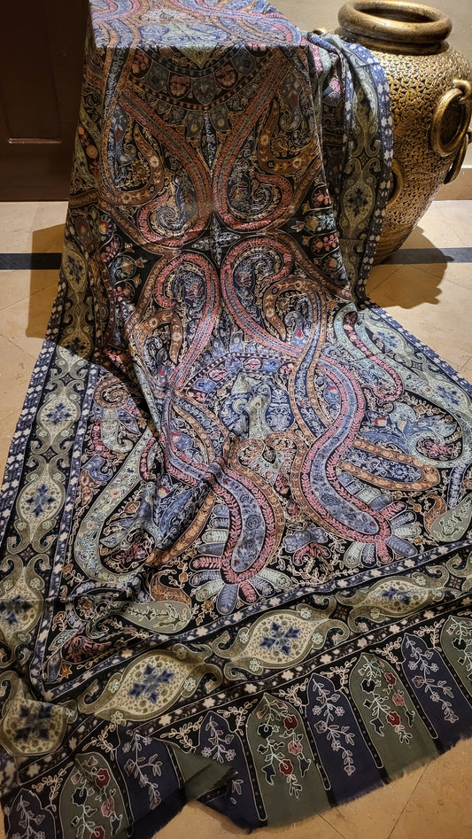 Purple maze : Reelkaar kalamkari shawl