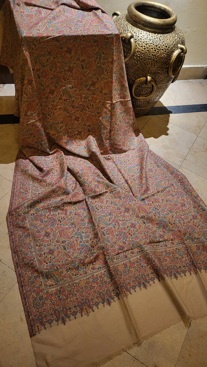 Neutral affair : pashmina kaani shawl