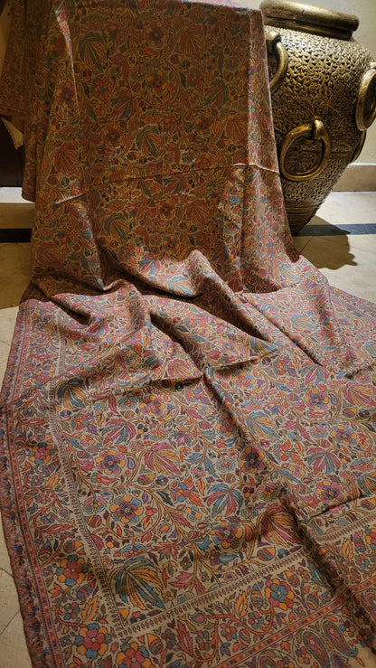 Neutral affair : pashmina kaani shawl