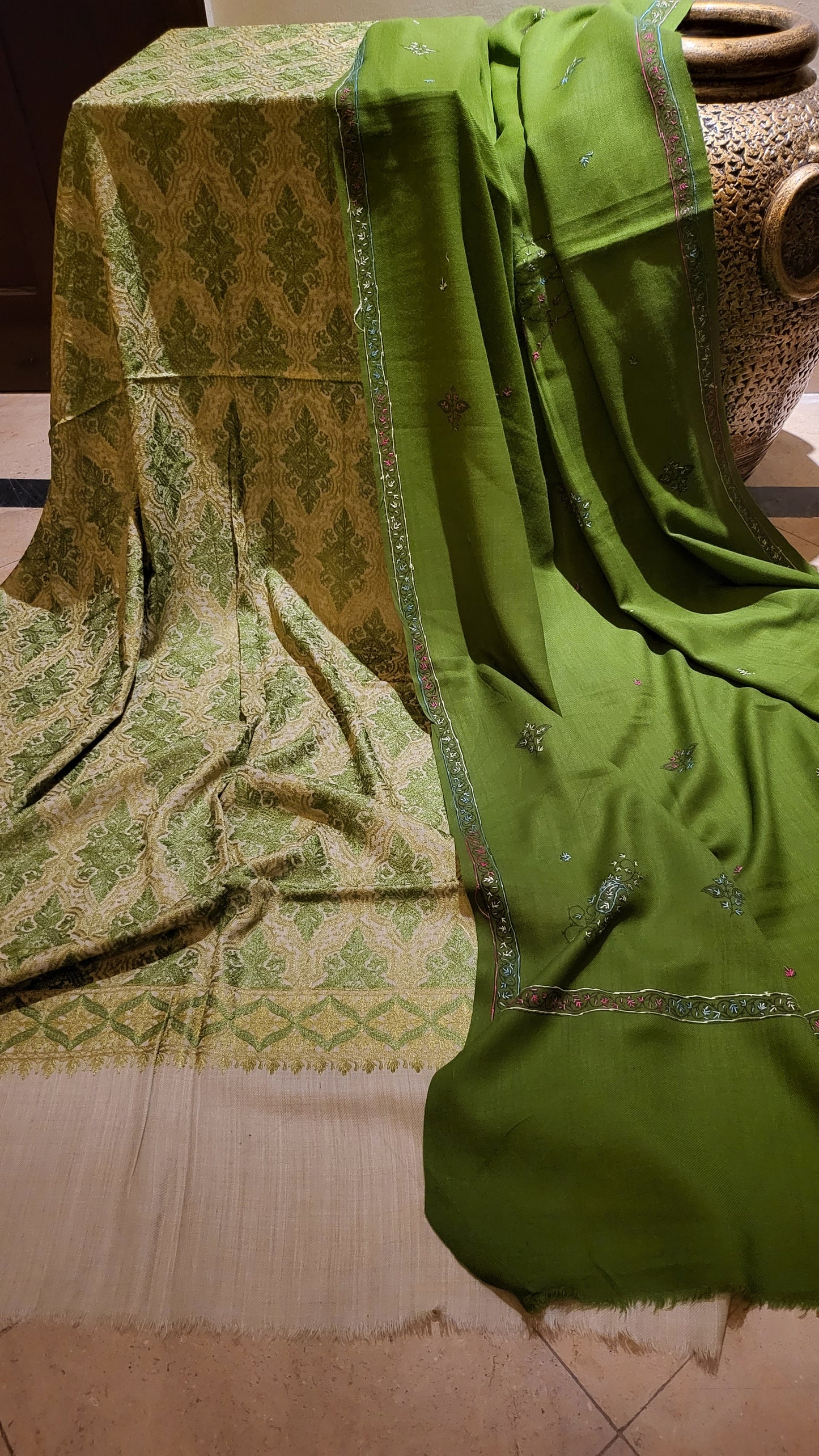 Combo deal : Embroidered shawl suit