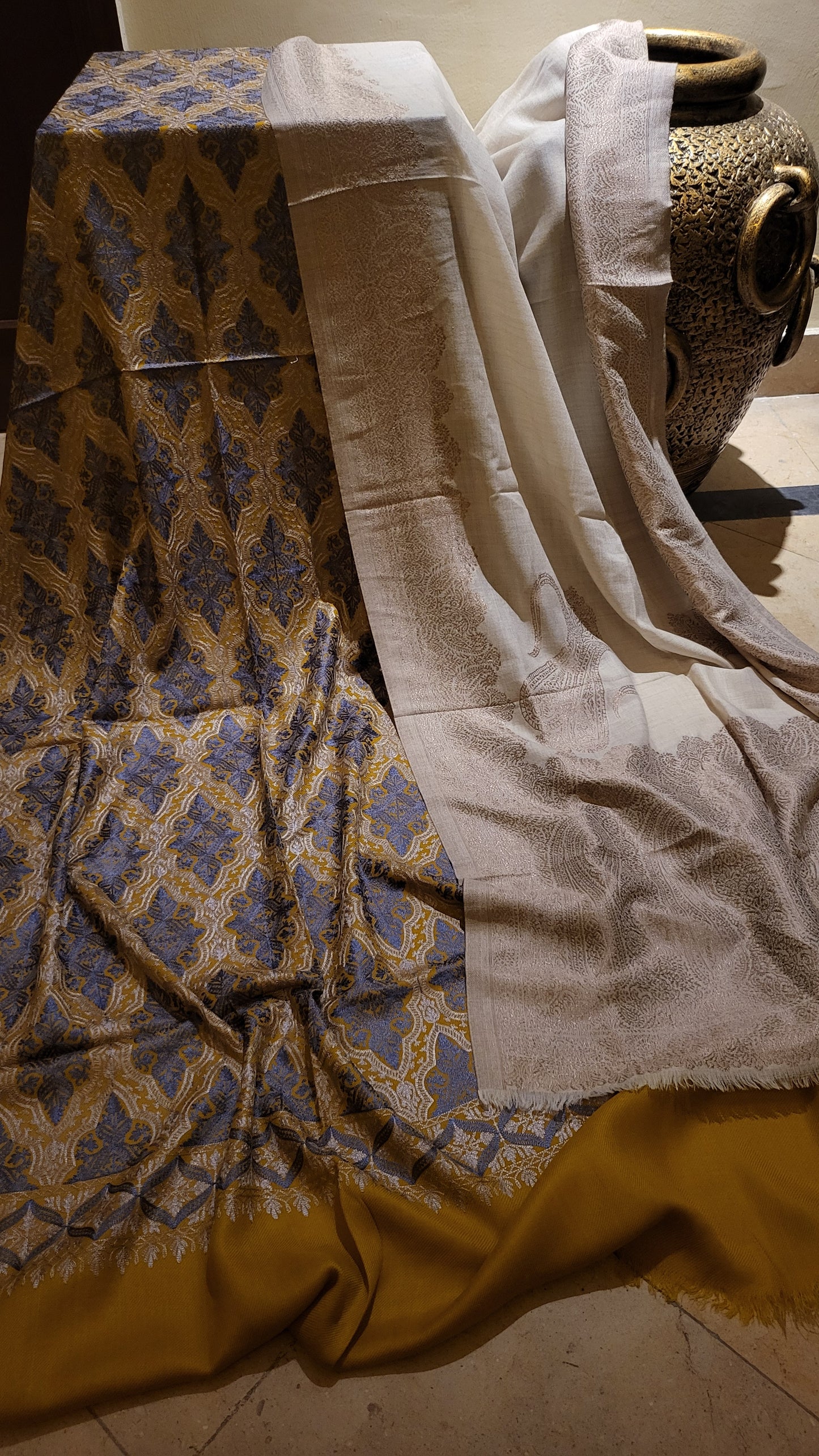 Combo deal : Embroidered shawl suit