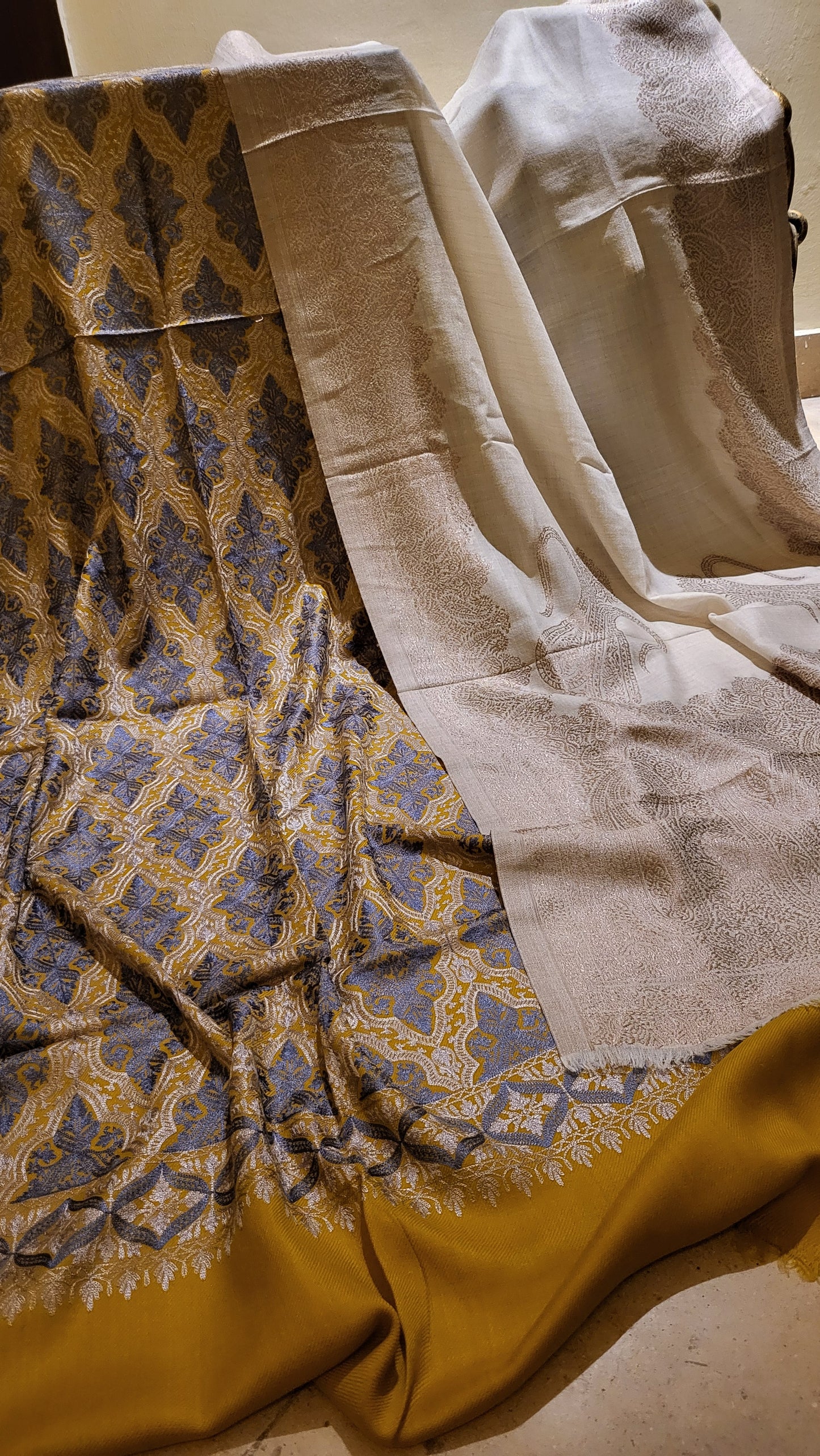 Combo deal : Embroidered shawl suit