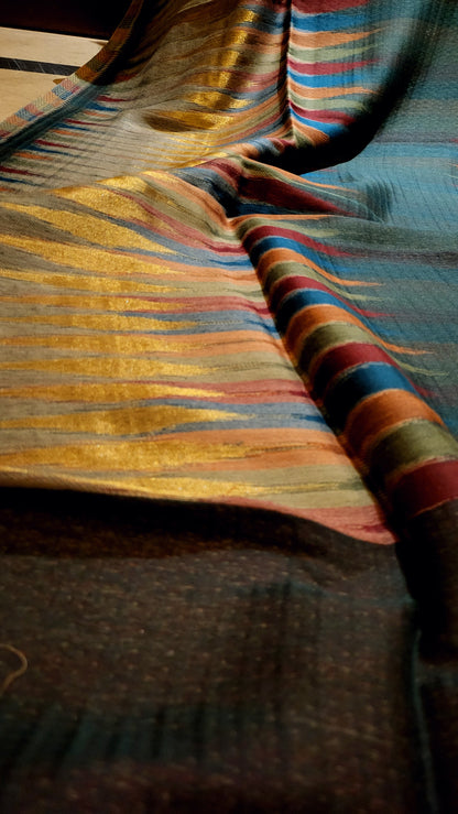 Ikkat kanni : Reversible shawl