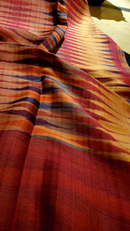 Ikkat kanni : Reversible shawl