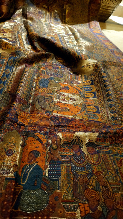 Mughal darbar : Moonlight Silky kaani shawl