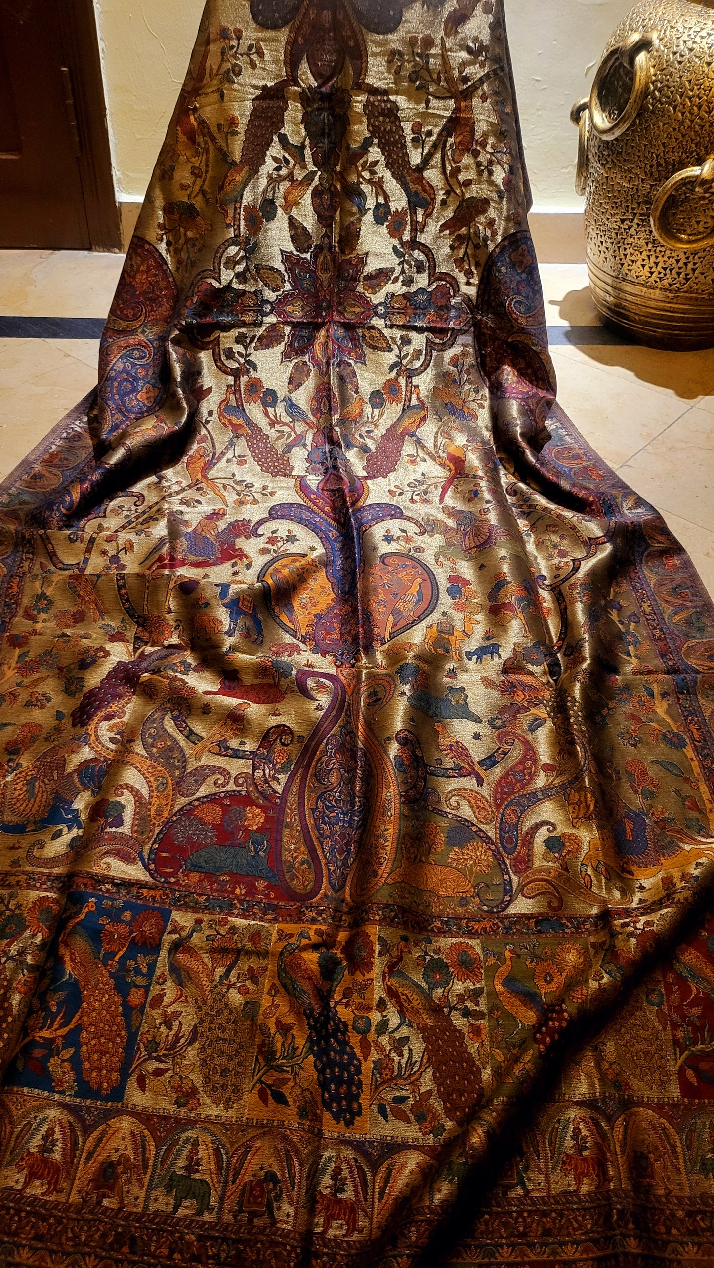 Peacock dream: silky moonlight shawl