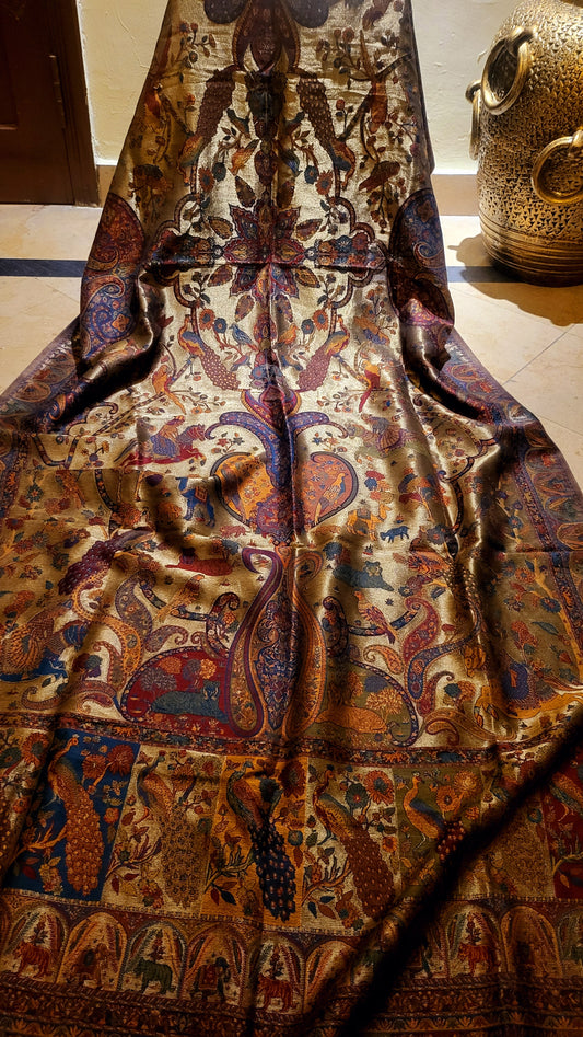 Peacock dream: silky moonlight shawl