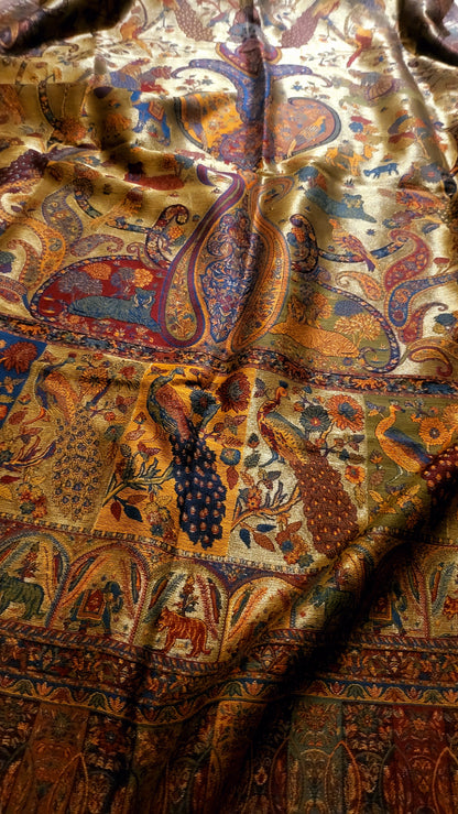 Peacock dream: silky moonlight shawl