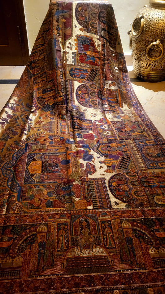 Darbari kanni : silky moonlight pashmina