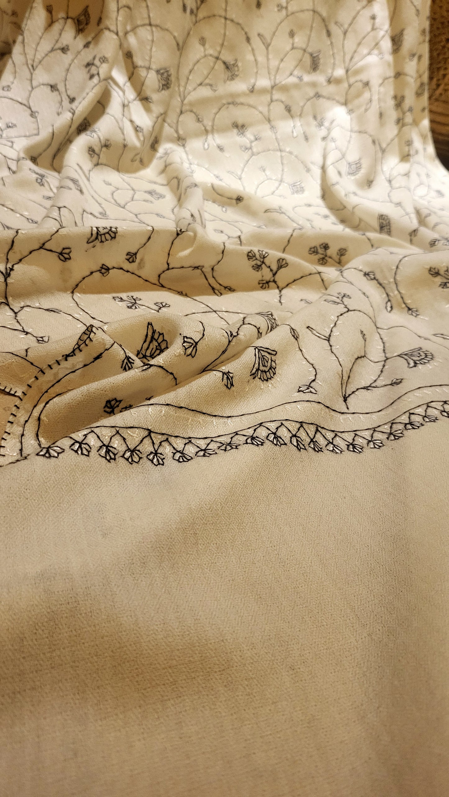 Sui Embroidered : Toosh shawl
