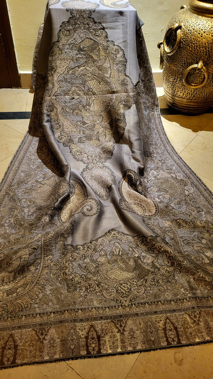 Gold and grey : Jodha akbar shawl