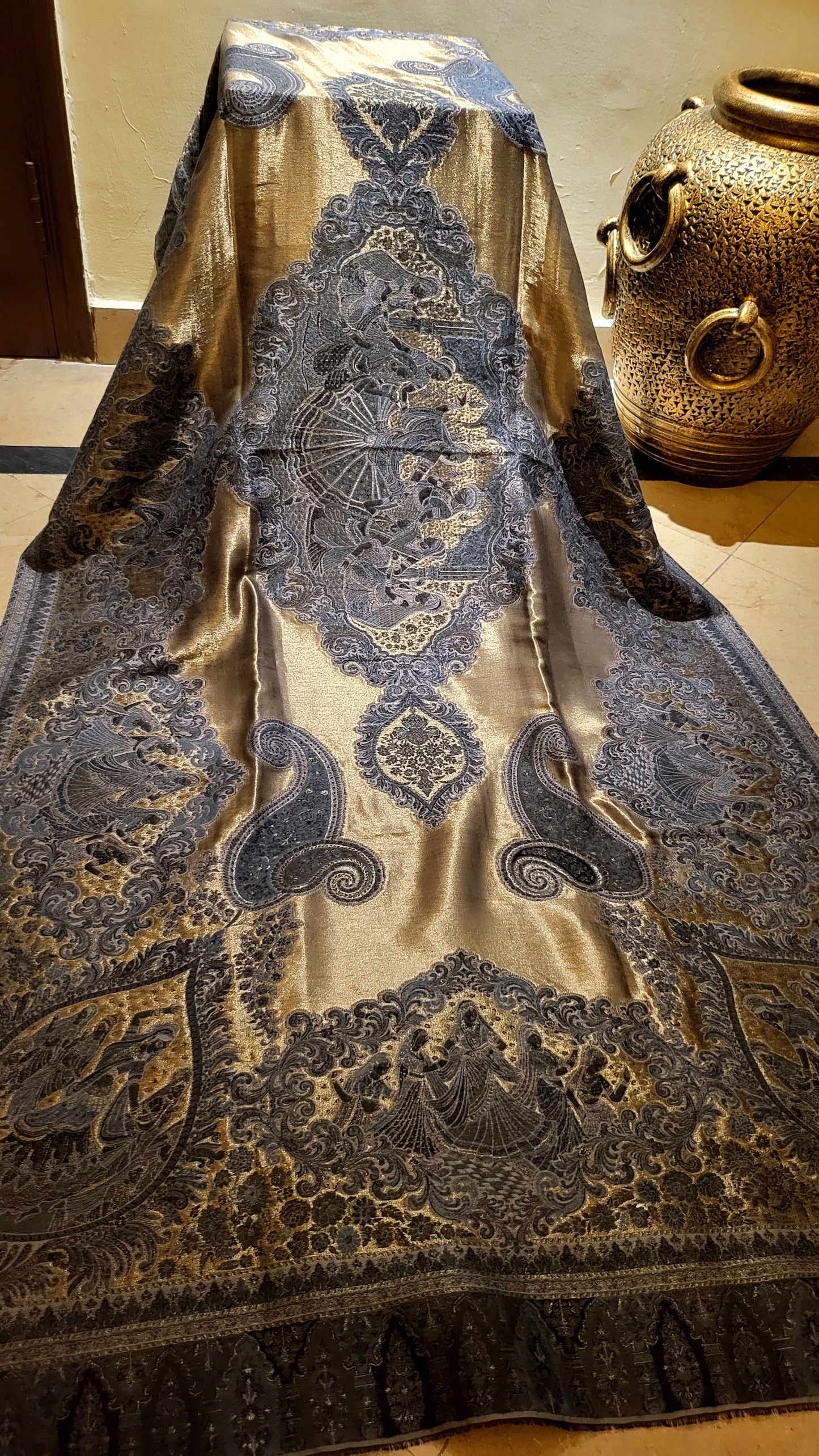 Gold and grey : Jodha akbar shawl