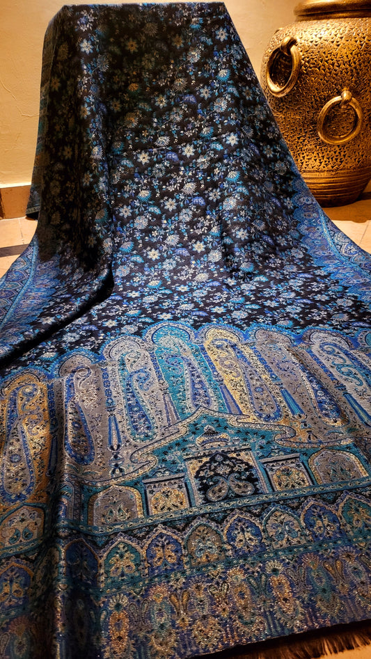 Ocean blue : Gandhara kanni shawl