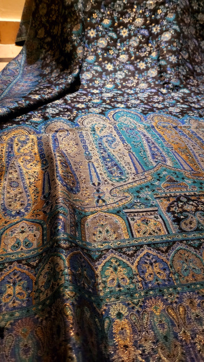 Ocean blue : Gandhara kanni shawl